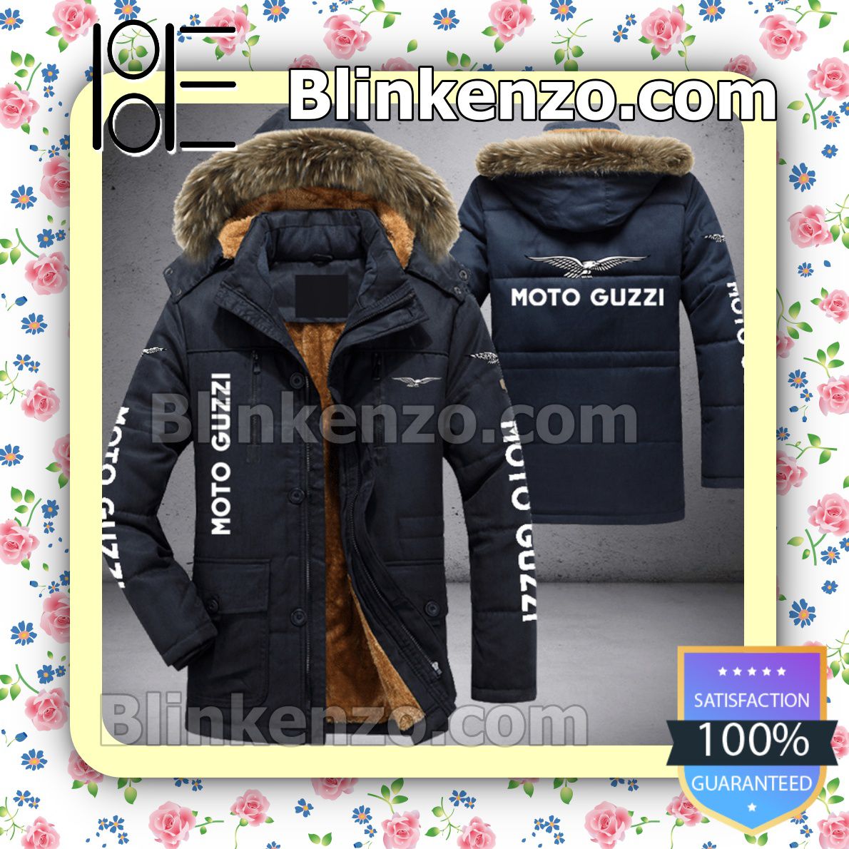 Print On Demand Moto Guzzi Men Puffer Jacket