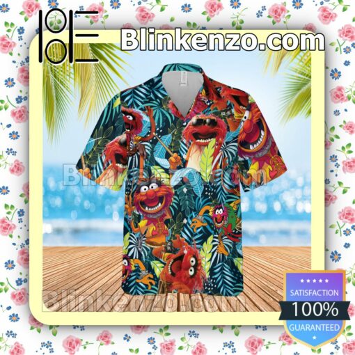 Muppet Drummer Tropical Leaves Beach Shirt