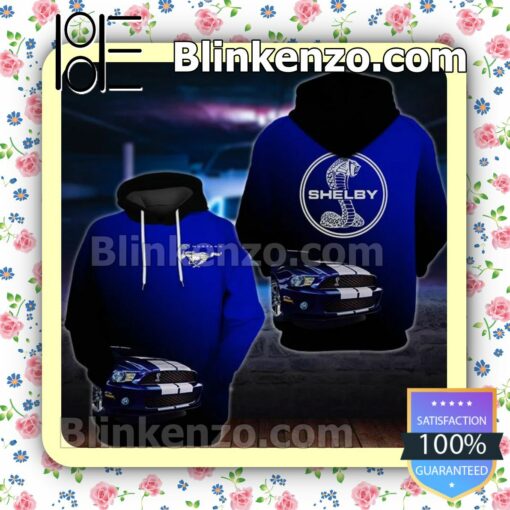 Mustang Shelby Car Blue Black Gradient Custom Womens Hoodie