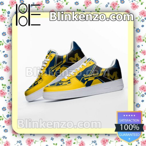 NCAA Michigan Wolverines Nike Air Force Sneakers a