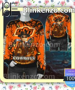 NCAA Oklahoma State Cowboys Jack Skellington Halloween Hoodies Pullover b