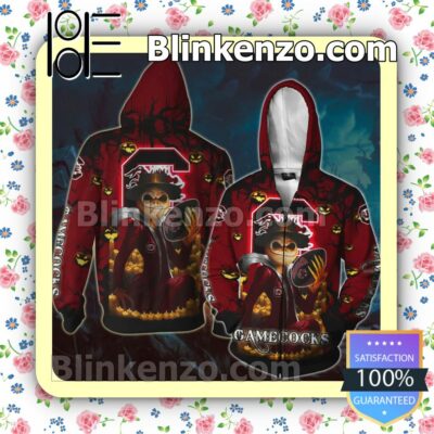 NCAA South Carolina Gamecocks Jack Skellington Halloween Hoodies Pullover a