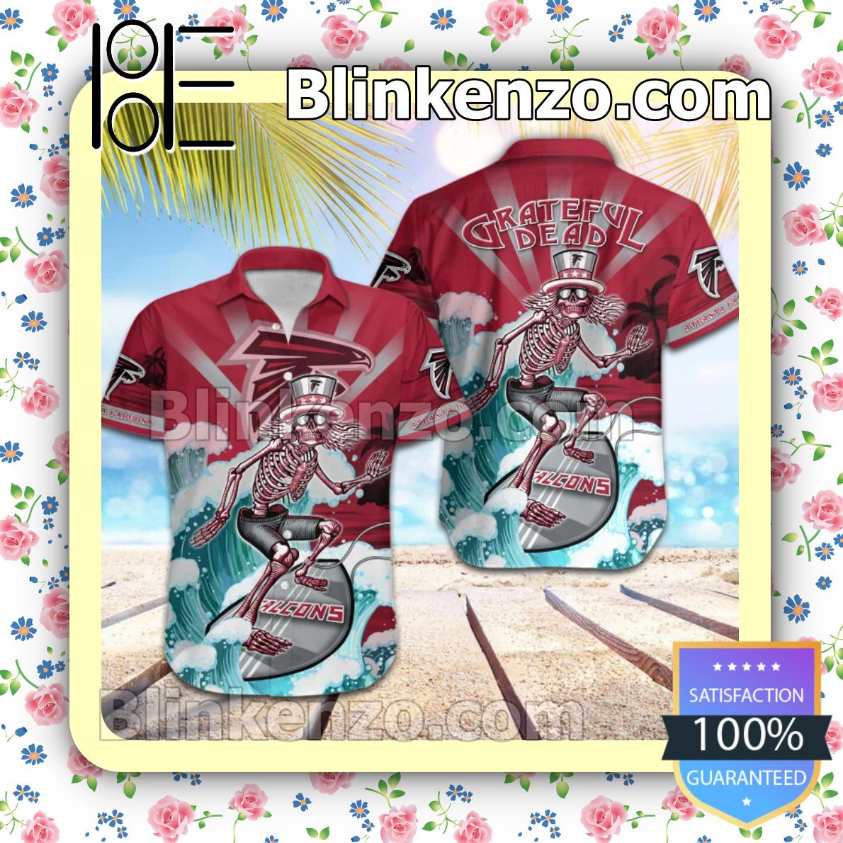 Great artwork! NFL Atlanta Falcons Grateful Dead Summer Beach Shirt