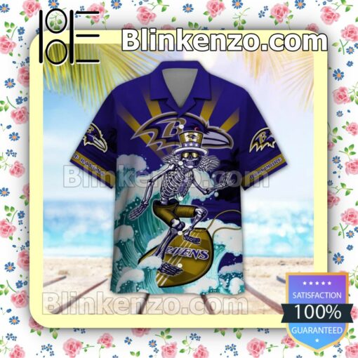 NFL Baltimore Ravens Grateful Dead Summer Beach Shirt a