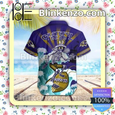 NFL Baltimore Ravens Grateful Dead Summer Beach Shirt b
