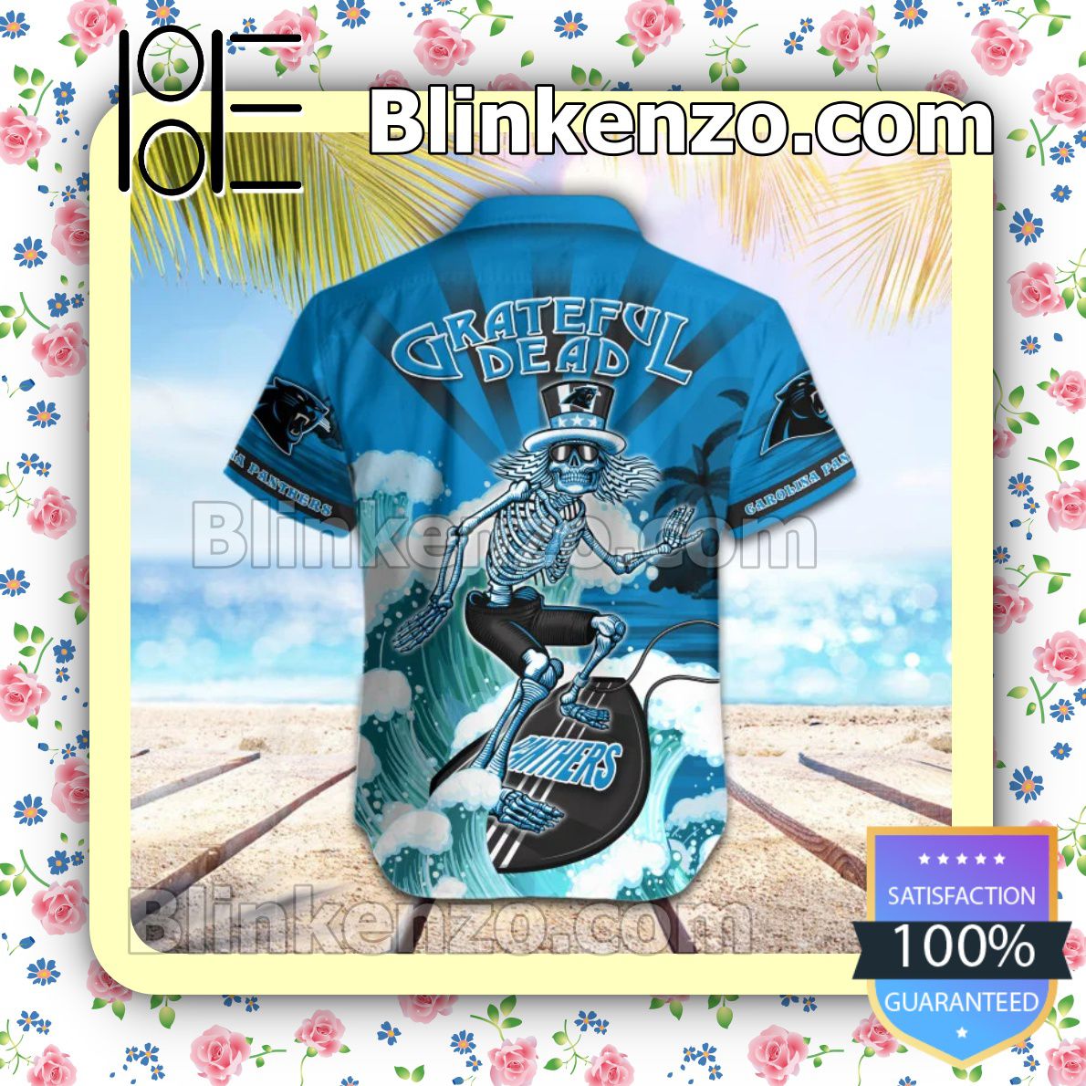 Adorable NFL Carolina Panthers Grateful Dead Summer Beach Shirt