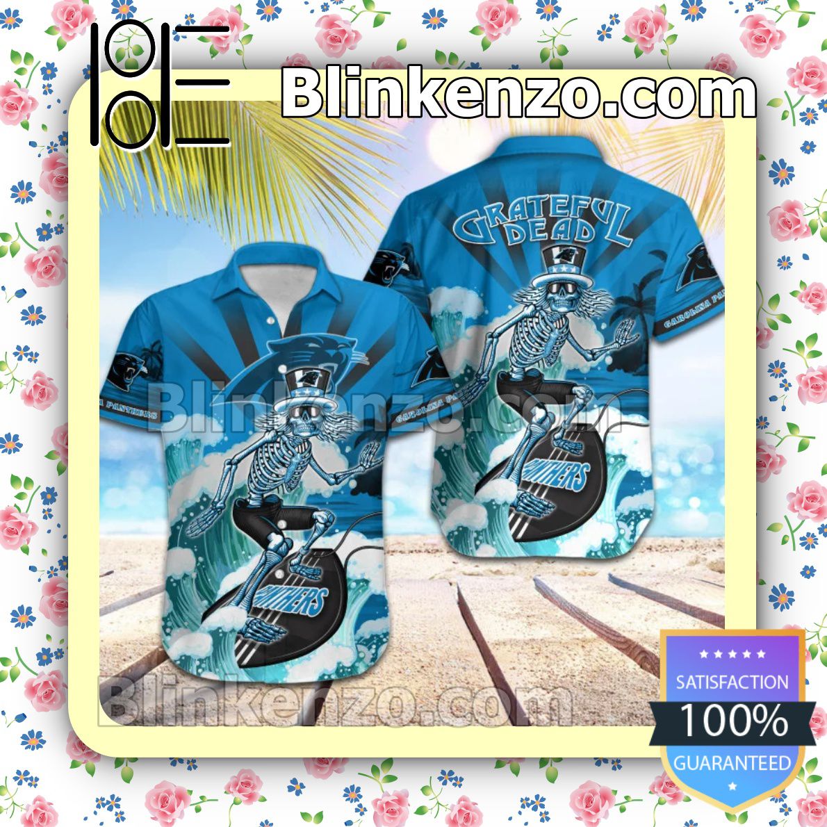 Only For Fan NFL Carolina Panthers Grateful Dead Summer Beach Shirt