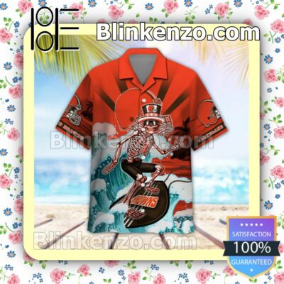 NFL Cleveland Browns Grateful Dead Summer Beach Shirt a