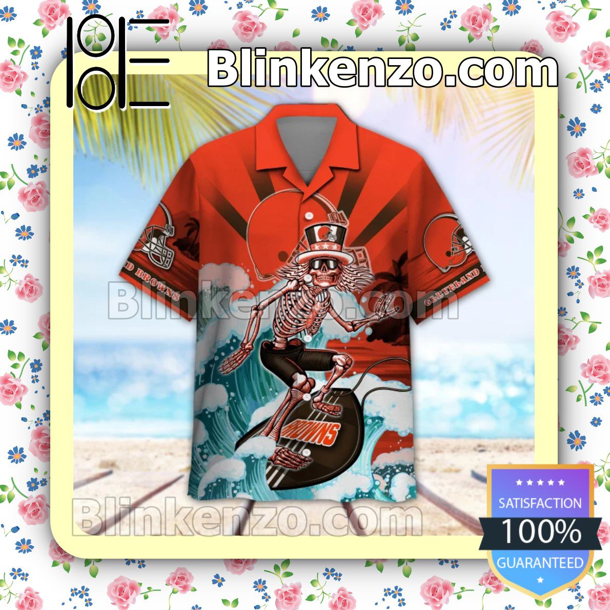 Great NFL Cleveland Browns Grateful Dead Summer Beach Shirt
