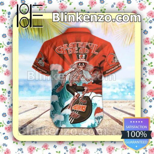 NFL Cleveland Browns Grateful Dead Summer Beach Shirt b