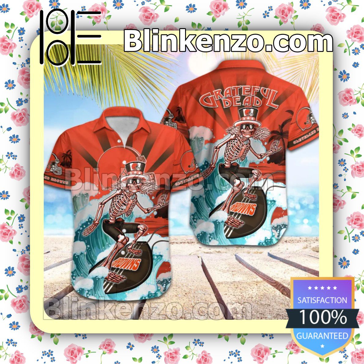 Hot NFL Cleveland Browns Grateful Dead Summer Beach Shirt