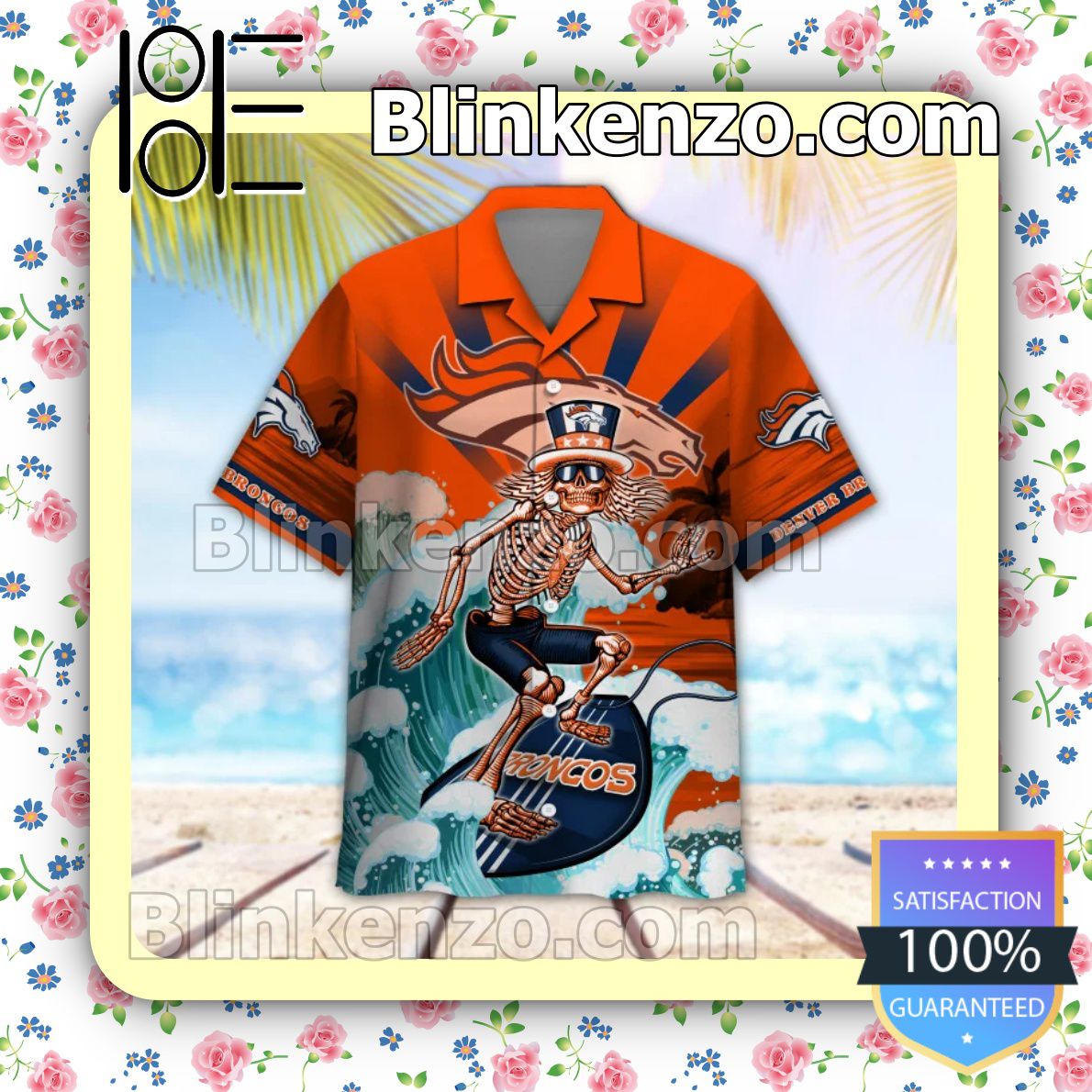 Funny Tee NFL Denver Broncos Grateful Dead Summer Beach Shirt