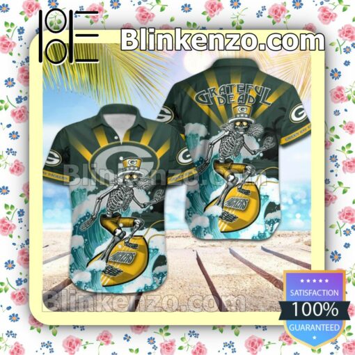 NFL Green Bay Packers Grateful Dead Summer Beach Shirt