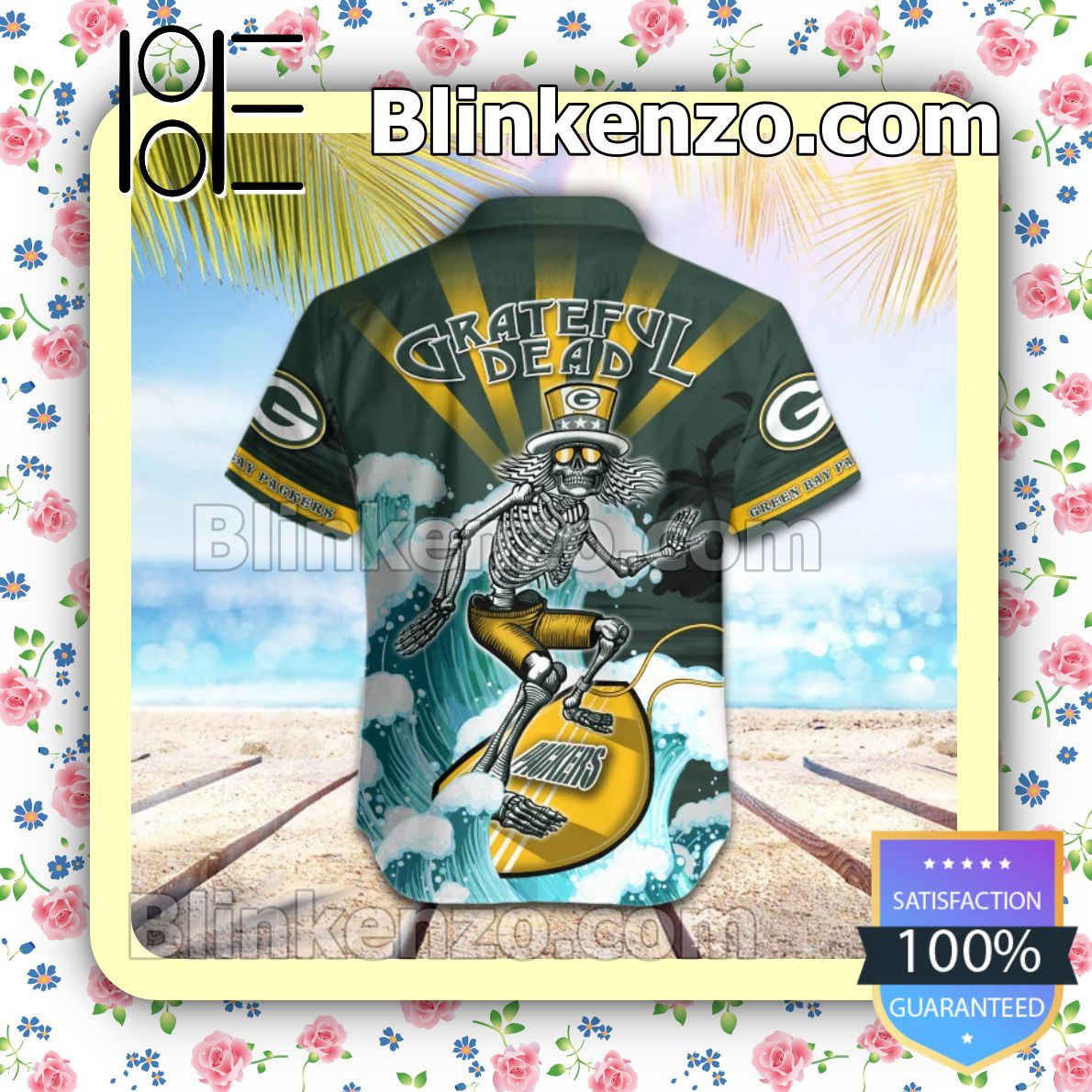 Etsy NFL Green Bay Packers Grateful Dead Summer Beach Shirt