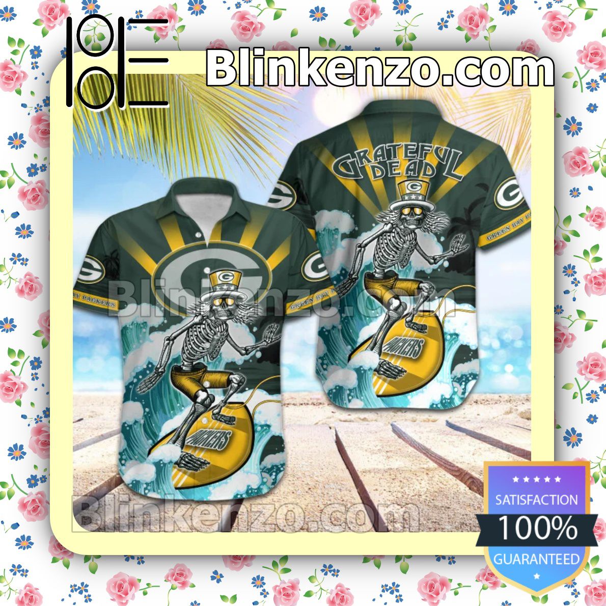 Top Rated NFL Green Bay Packers Grateful Dead Summer Beach Shirt