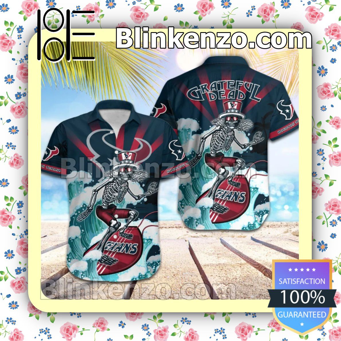 Houston Texans NFL Tropical Pattern Hawaiian Shirt Custom Name For Fans