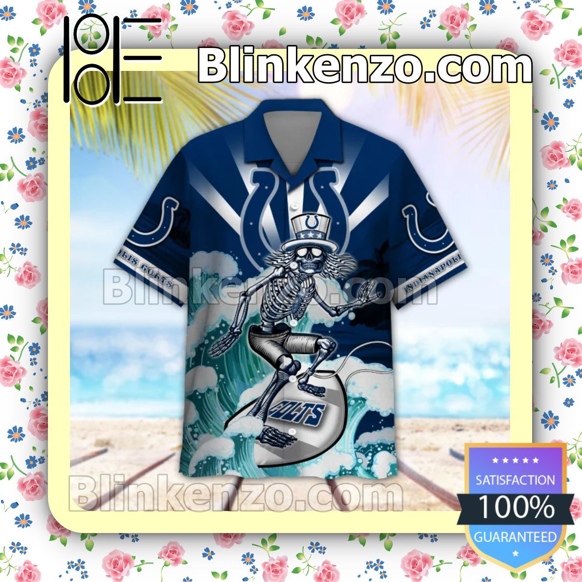 Unisex NFL Indianapolis Colts Grateful Dead Summer Beach Shirt