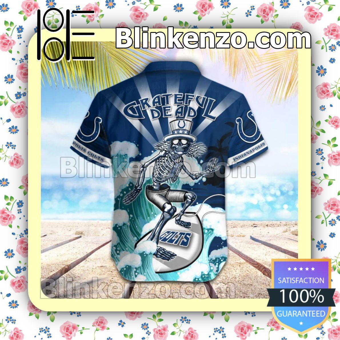 All Over Print NFL Indianapolis Colts Grateful Dead Summer Beach Shirt