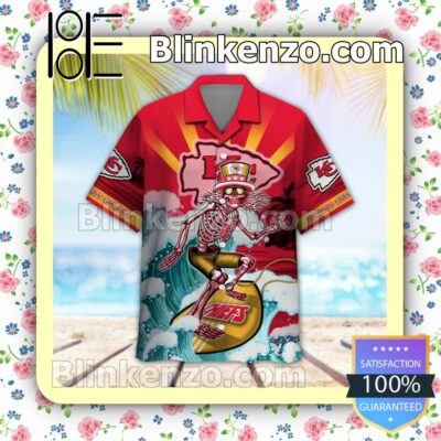 NFL Kansas City Chiefs Grateful Dead Summer Beach Shirt a