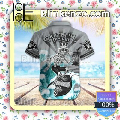 NFL Las Vegas Raiders Grateful Dead Summer Beach Shirt b