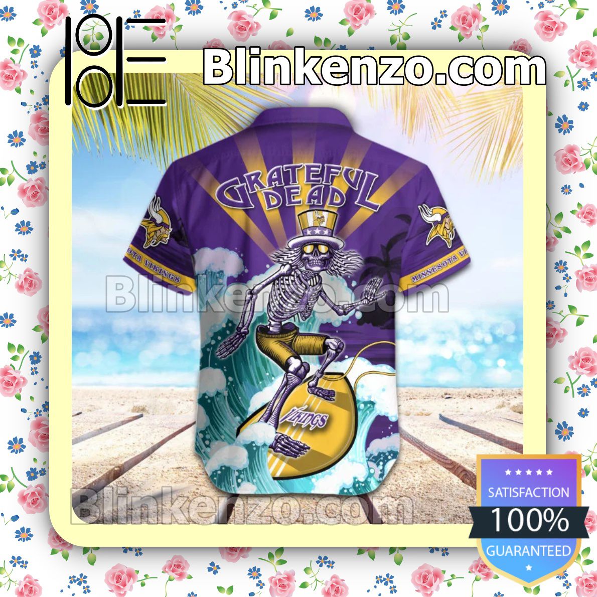 Top Selling NFL Minnesota Vikings Grateful Dead Summer Beach Shirt