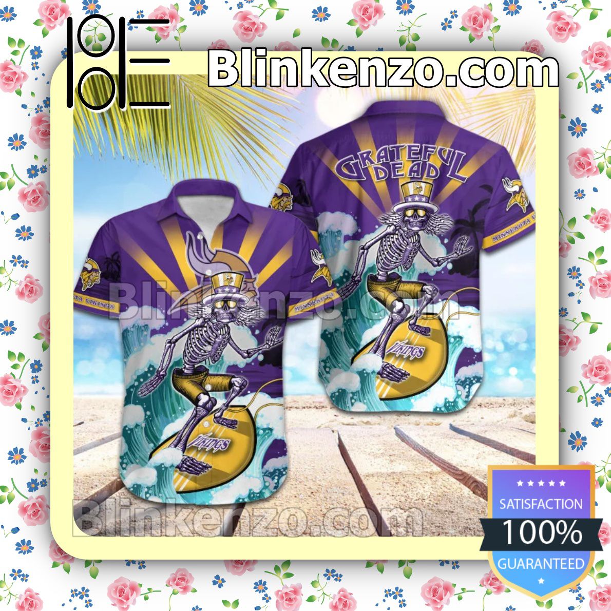 Best Gift NFL Minnesota Vikings Grateful Dead Summer Beach Shirt