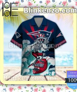 NFL New England Patriots Grateful Dead Summer Beach Shirt a