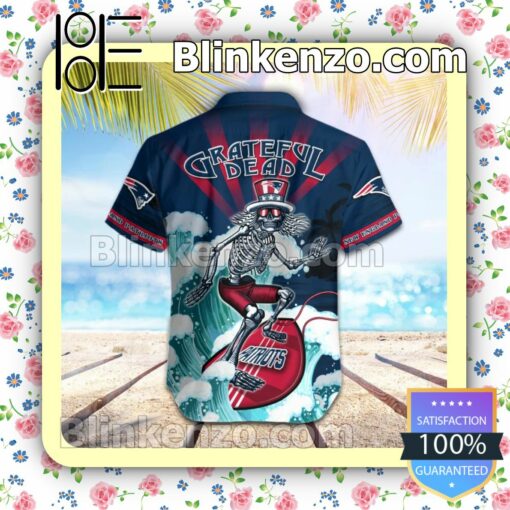 NFL New England Patriots Grateful Dead Summer Beach Shirt b