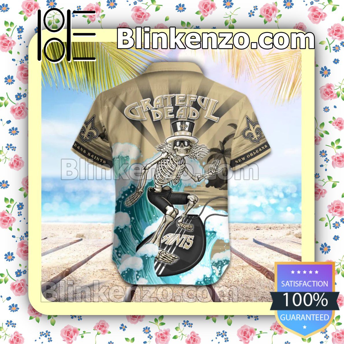 Check out NFL New Orleans Saints Grateful Dead Summer Beach Shirt
