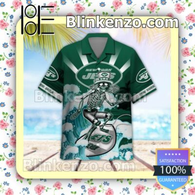 NFL New York Jets Grateful Dead Summer Beach Shirt a