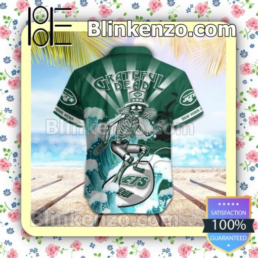 NFL New York Jets Grateful Dead Summer Beach Shirt b