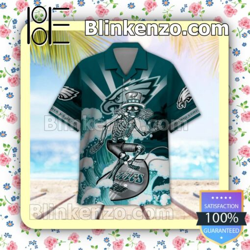 NFL Philadelphia Eagles Grateful Dead Summer Beach Shirt a