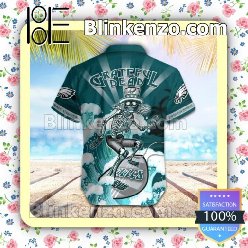 NFL Philadelphia Eagles Grateful Dead Summer Beach Shirt b