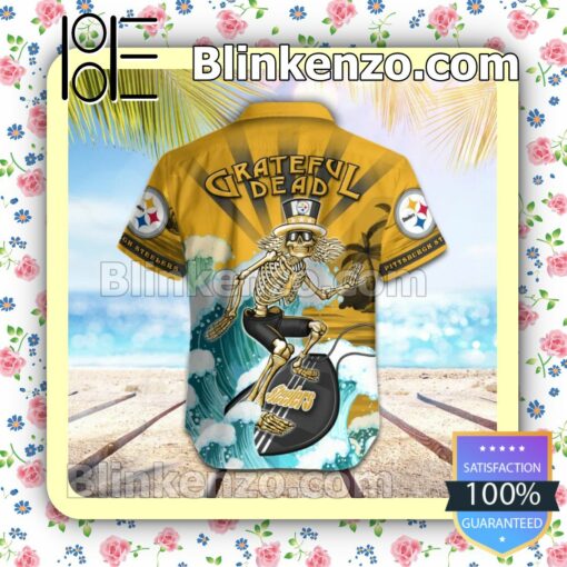 NFL Pittsburgh Steelers Grateful Dead Summer Beach Shirt b