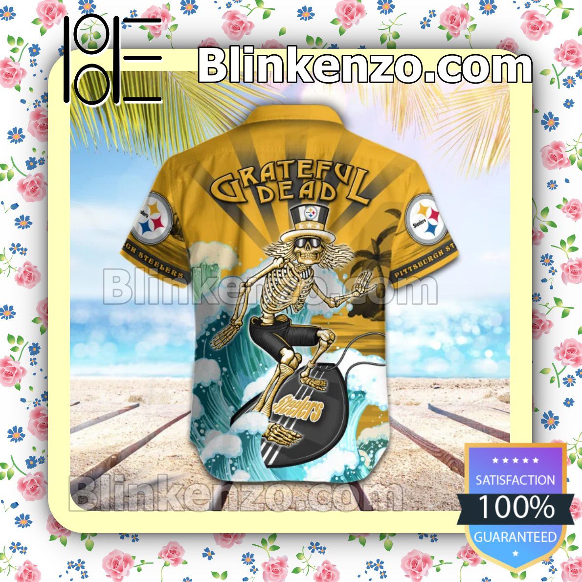 Buy In US NFL Pittsburgh Steelers Grateful Dead Summer Beach Shirt