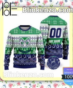 NRL New Zealand Warriors Custom Name Number Knit Ugly Christmas Sweater