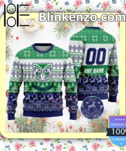 NRL New Zealand Warriors Custom Name Number Knit Ugly Christmas Sweater a