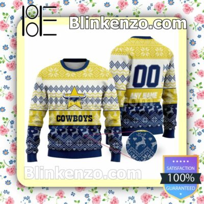 NRL North Queensland Cowboys Custom Name Number Knit Ugly Christmas Sweater