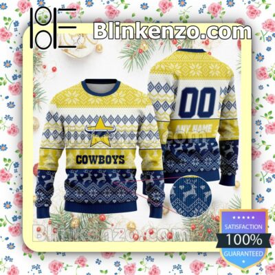 NRL North Queensland Cowboys Custom Name Number Knit Ugly Christmas Sweater a