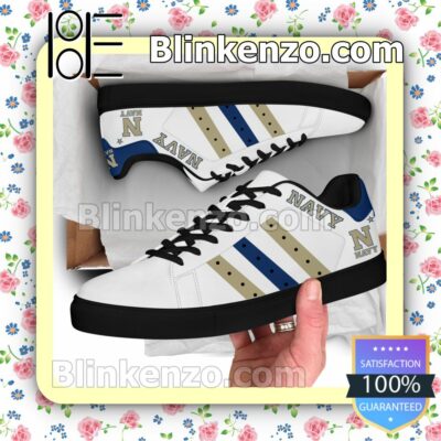 Navy Midshipmen Logo Print Low Top Shoes