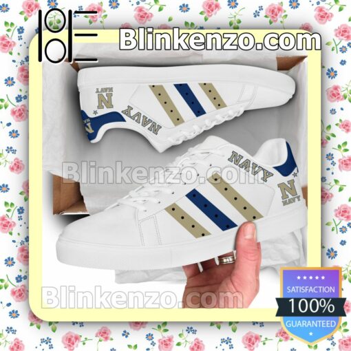 Navy Midshipmen Logo Print Low Top Shoes a