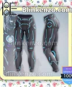 Neon Tech Iron Man Black And Blue Workout Leggings a