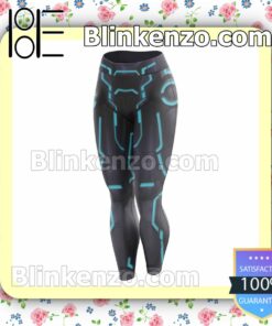 Neon Tech Iron Man Black And Blue Workout Leggings b