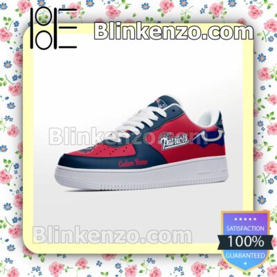 New England Patriots Mascot Logo NFL Football Nike Air Force Sneakers a