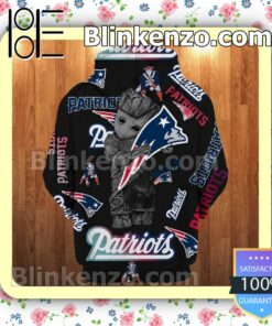 New England Patriots With Groot Black Custom Womens Hoodie a