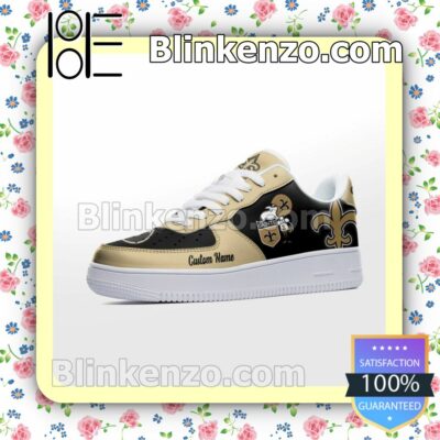 New Orleans Saints Mascot Logo NFL Football Nike Air Force Sneakers a