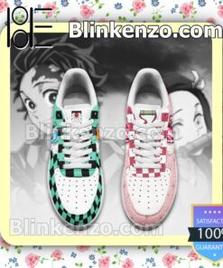 Nezuko and Tanjiro Skill Demon Slayer Nike Air Force Sneakers a