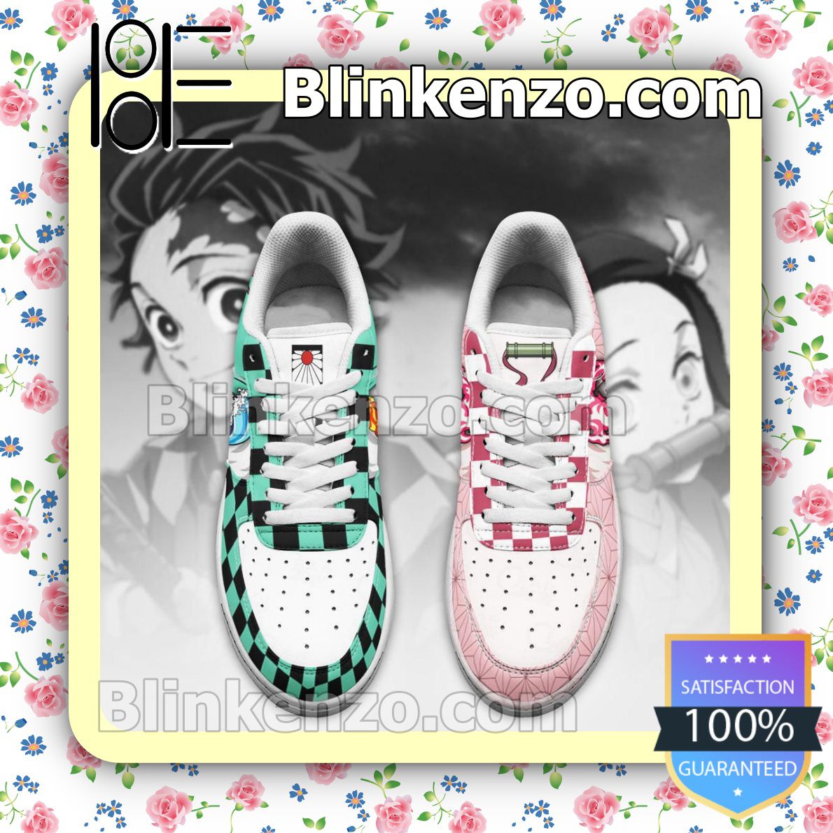 Official Nezuko and Tanjiro Skill Demon Slayer Nike Air Force Sneakers