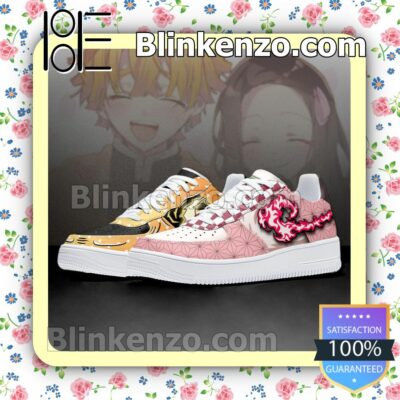 Nezuko and Zenitsu Skill Demon Slayer Nike Air Force Sneakers b