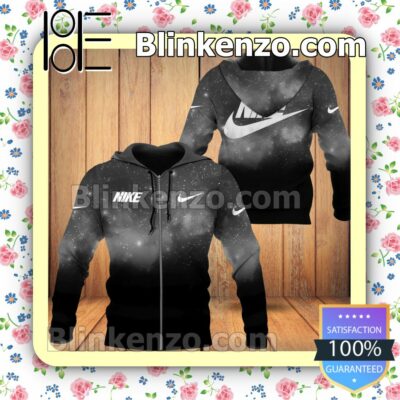 Nike Black And Grey Galaxy Gradient Full-Zip Hooded Fleece Sweatshirt